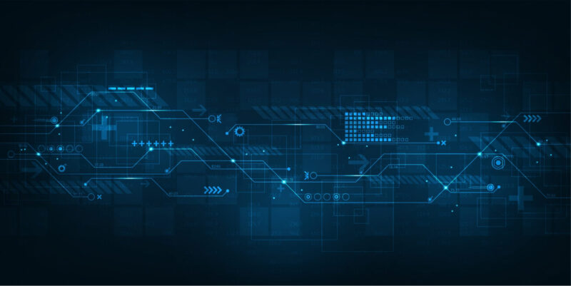 Vector abstract background shows the innovation of technology and technology concepts.